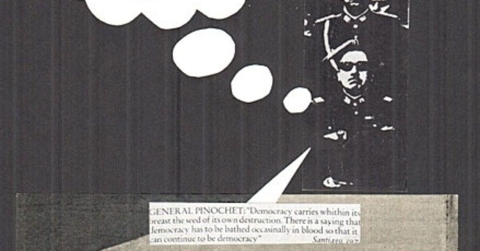 A exposição foi dividida em quatro partes: 'Território', 'A Cidade', 'Informando - Resistindo' e 'Memória e Identidade'. Acima, um fotomontagem de 1977-1979 'Sem Título', do chileno Guillermo Deisler - ©Guilherme Deisler/Henrique Faria Fine Arte, Nova York 