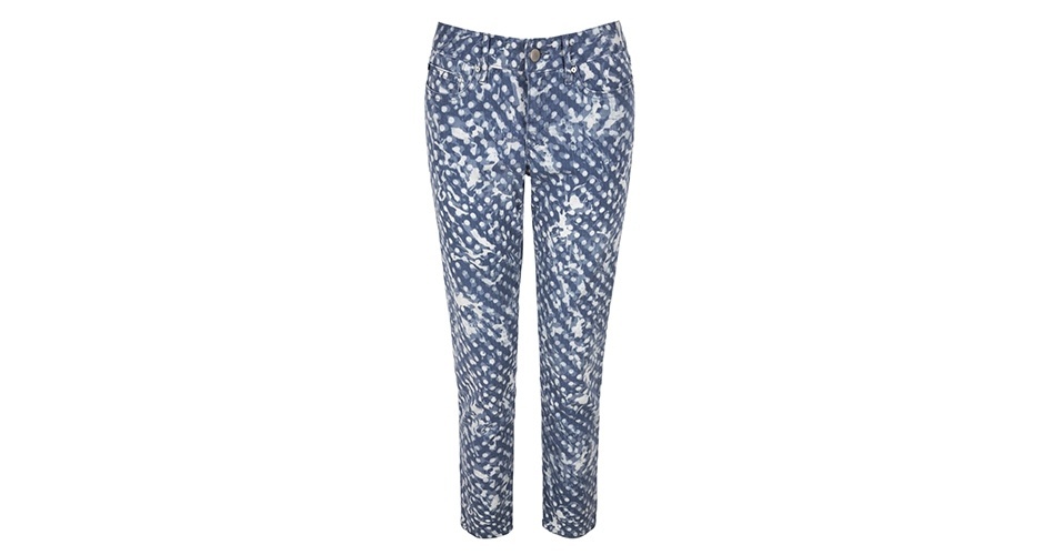 CALÇA ESTAMPADA: Modelo skinny em azul e branco; R$ 229,90, na Gap (Tel.: 11 3038-2527) Preço pesquisado em dezembro de 2013 e sujeito a alterações - Divulgação