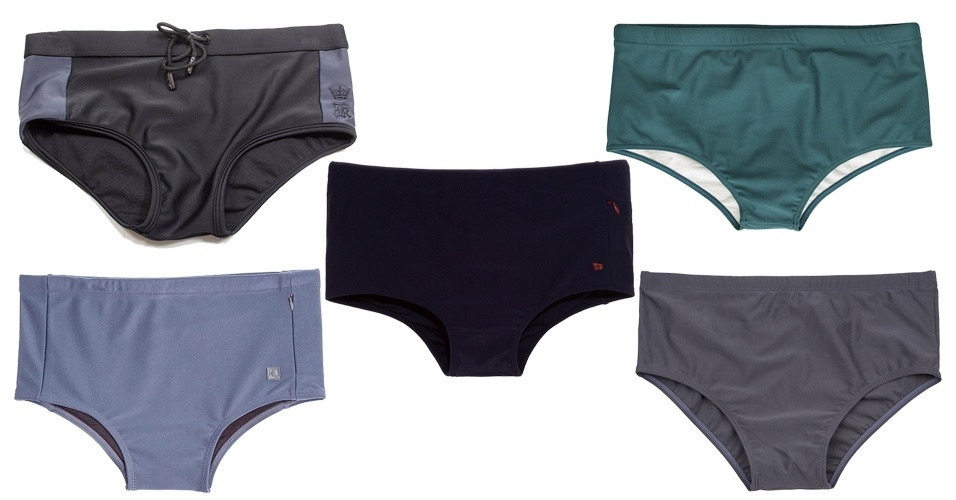 A sunga com a lateral mais curta favorece os homens mais magros, pois os sungões marcam demais esta região do corpo, o que faz com que as suas coxas pareceram mais finas do que são - Divulgação
