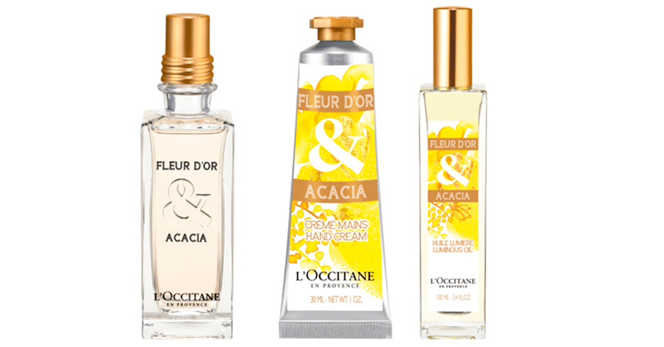 Eau de toilette, óleo corporal e creme de mãos Flor de Ouro, da linha La Collection de Grasse, da marca L?Occitane en Provence - Divulgação