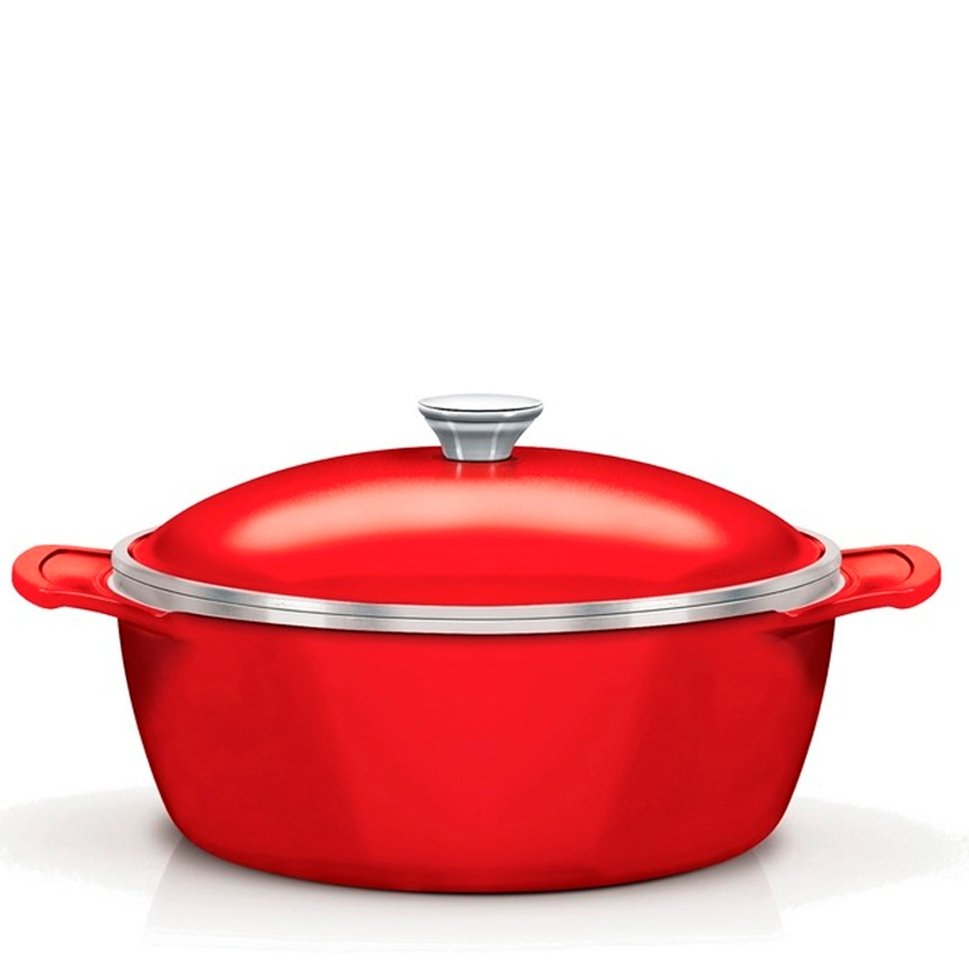 Feita de alumínio, a caçarola Lyon, da Tramontina, na cor vermelha, mede 23 cm de largura e pode ser comprada na Doural (www.doural.com.br) por R$ 786 I Preços pesquisados em dezembro de 2013 e sujeitos a alterações - Divulgação