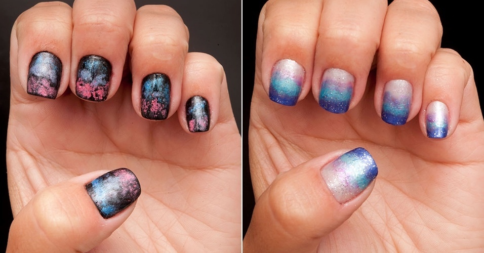 Tutorial: unhas com sombra em pó imitam desenho de asas de borboletas - Fabiano Cerchiari/UOL