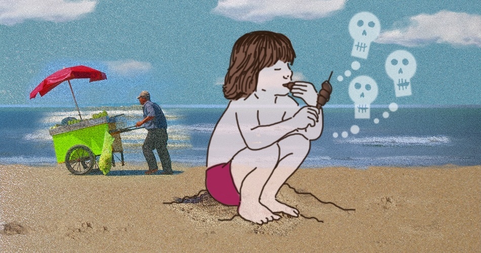 INTOXICAÇÃO ALIMENTAR: o problema ocorre devido à falta de higiene ao manipular alimentos ou prepará-los sem o devido acondicionamento. Em crianças pode ser considerada doença grave, pois causa desidratação ?seus sinais são diminuição do volume de urina, prostração e boca seca. Na praia, é fundamental escolher com cuidado o que dar para a criança comer - Didi Cunha/UOL