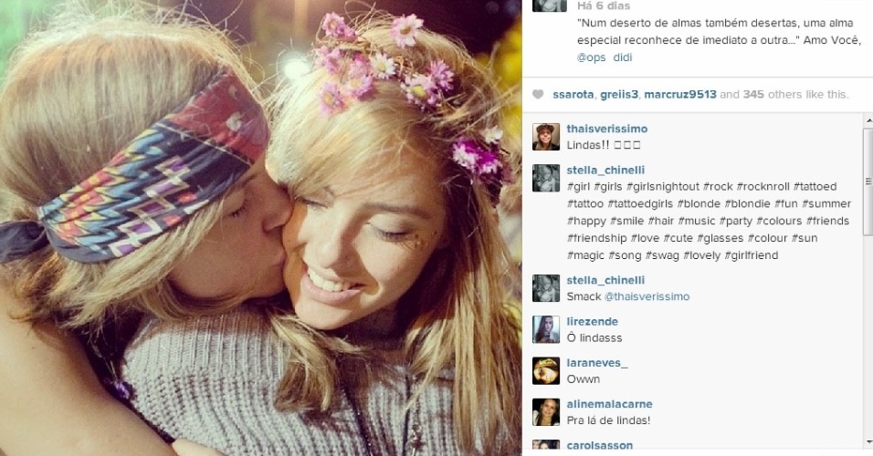 A ex-BBB Diana Balsini e a publicitária Stella Chinelli assumiram seu relacionamento com fotos e mensagens românticas nas redes sociais