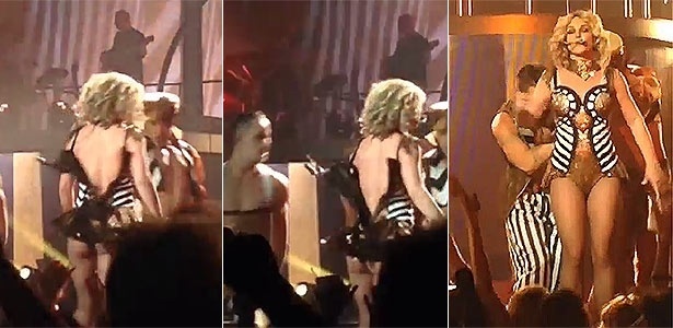 Reprodução de vídeo mostra momento em que vestido de Britney Spears se abre durante show - Reprodução/YouTube
