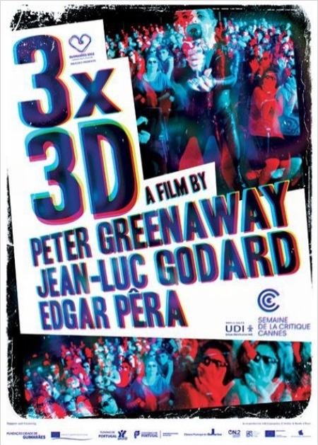 Cartaz do filme coletivo "3X3D", de Jean-Luc Godard, Peter Greenaway e Edgar Pêra - Divulgação