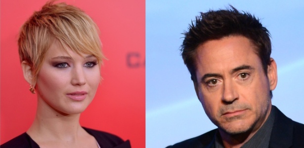 Os atores Jennifer Lawrence e Robert Downey Jr., que apresentarão prêmios do Globo de Ouro - Reprodução