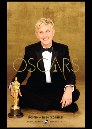 Pôster da 86ª edição do Oscar, com a apresentadora Ellen DeGeneres - Divulgação