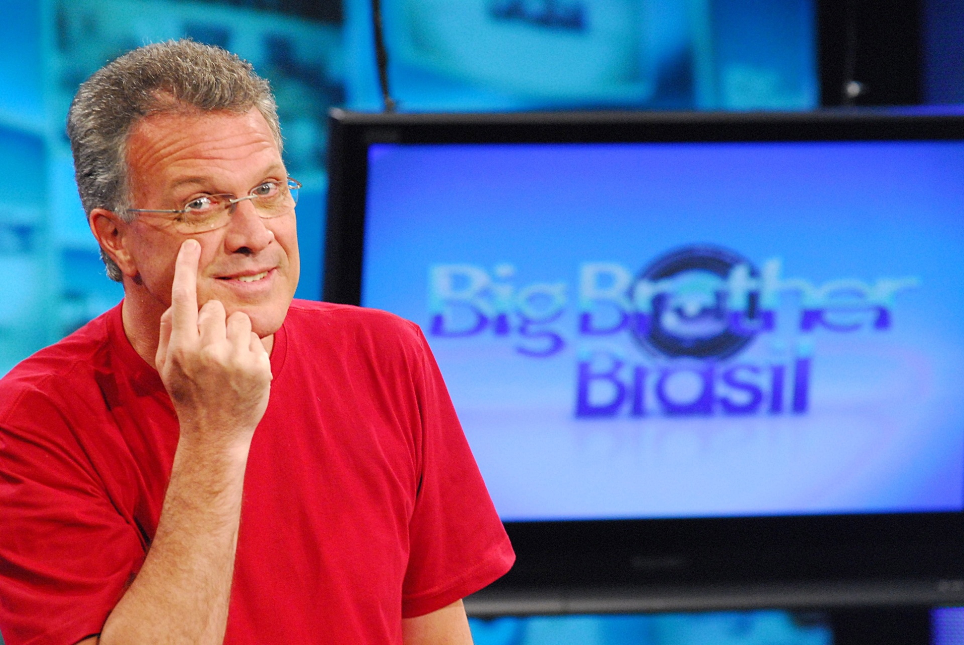 21.jan.2008 - O jornalista Pedro Bial, apresentador do "Big Brother Brasil" - TVGlobo/Divulgação
