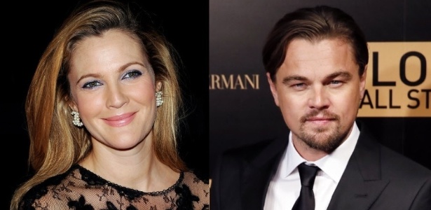 Drew Barrymore e Leonardo DiCaprio, que entregarão prêmios na cerimônia do Globo de Ouro - Montagem