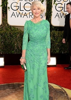 A atriz Helen Mirren na cerimônia do Globo de Ouro - Getty Images