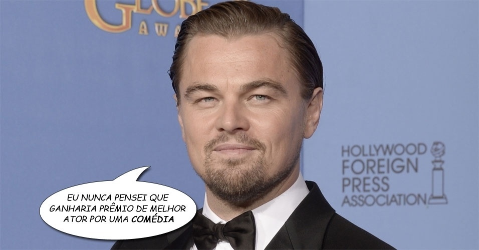 "EU NUNCA PENSEI QUE GANHARIA PRÊMIO DE MELHOR ATOR POR UMA COMÉDIA", Leonardo DiCaprio, tirando onda com a divisão -- nem sempre precisa -- dos prêmios do Globo de Ouro entre drama ou comédia-musical. Em tempo, "O Lobo de Wall Street", filme pelo qual foi premiado e que retrata a vida de excessos de um investidor de Wall Street, não é necessariamente um nem outro. - Kevin Winter/Getty Images