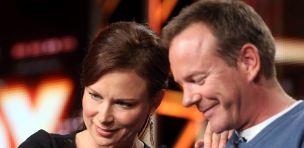 Mary Lynn Rajskub e Kiefer Sutherland na apresentação da nova temporada de "24 Horas"