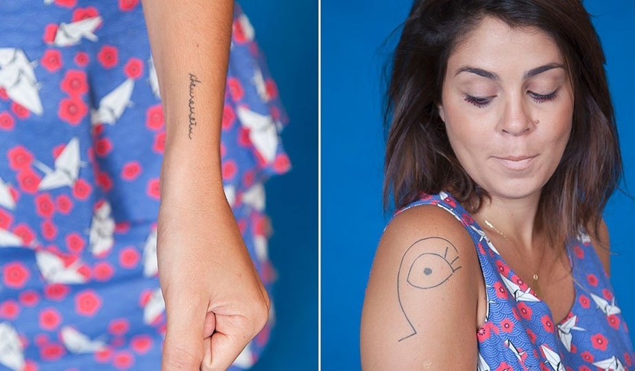 Bella tem tatuagens delicadas nos braços