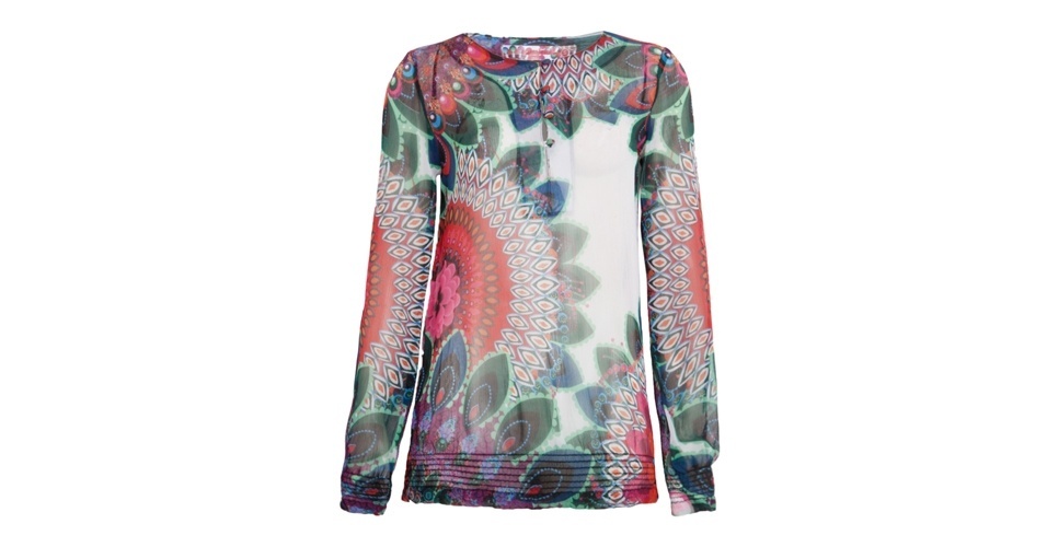 Blusa estampada; R$ 179,85, da Desigual, na Dafiti (www.dafiti.com.br). Preço pesquisado em janeiro de 2014 e sujeito a alterações - Divulgação