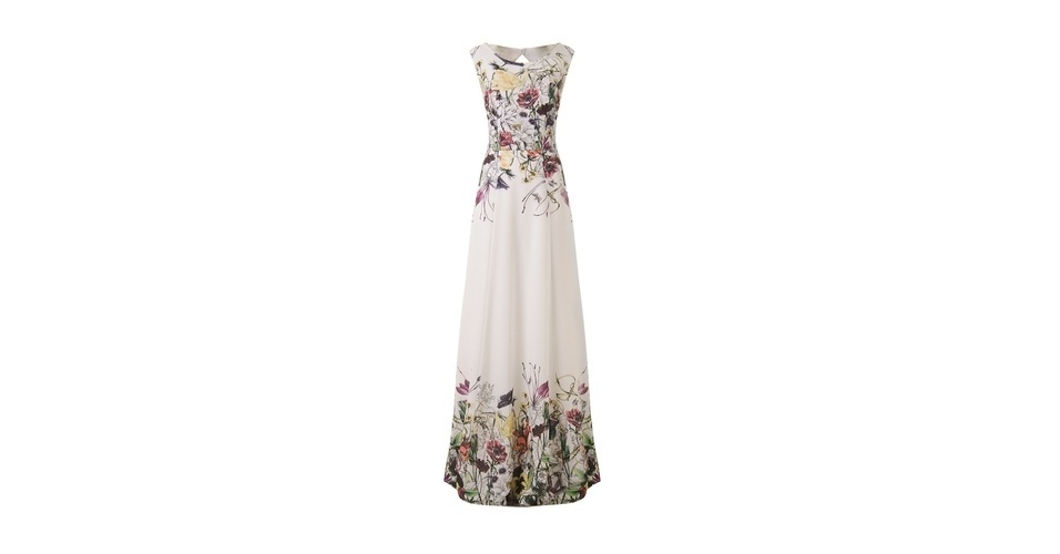 Vestido branco com estampa floral; R$ 599, da Amissima, na Capitollium (www.capitollium.com.br). Preço pesquisado em janeiro de 2014 e sujeito a alterações - Divulgação