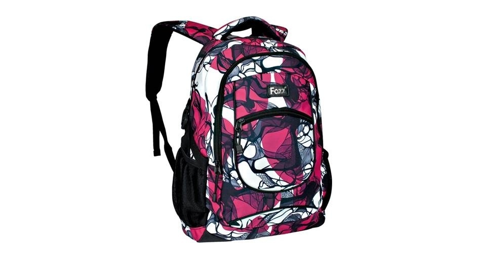 Mochila preta, vermelha e branca; R$ 120, na Fozz (Tel 11 3271.3699). Preço pesquisado em janeiro de 2014 e sujeito a alterações - Divulgação
