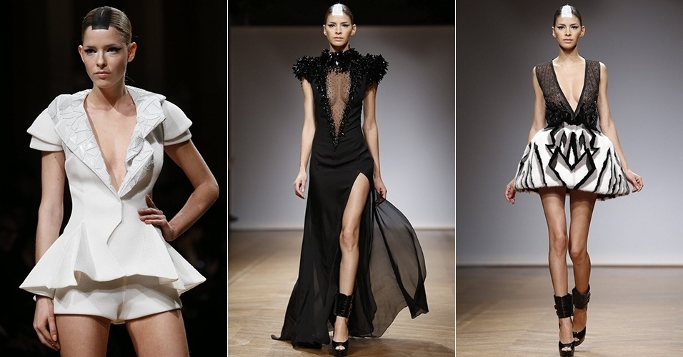 20 jan. 2014 - Modelos desfilam looks da On Aura Tout Vu para o Verão 2014 durante a semana de alta-costura de Paris - AFP/EFE/EFE