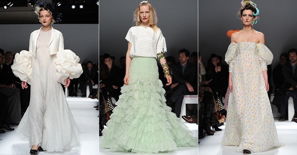 20 jan. 2014 - Modelos desfilam looks da Schiaparelli para o Verão 2014 durante a semana de alta-costura de Paris - Getty Images