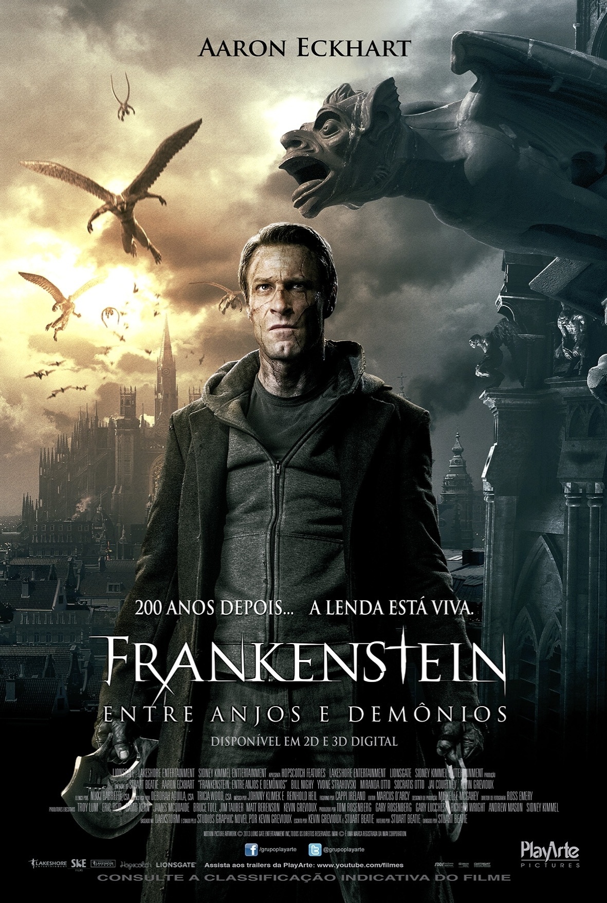 Cartaz de "Frankenstein: Entre Anjos e Demônios" (2014), de Stuart Beattie - Divulgação/Playarte