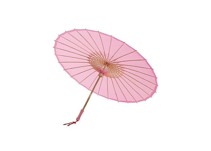 Sombrinha rosa de algodão; da Light In The Box (www.lightinthebox.com/pt), por R$ 49,21. Disponibilidade e preço pesquisados em janeiro de 2014 e sujeitos a alteração - Divulgação