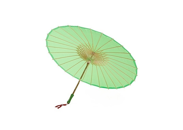 Sombrinha verde de algodão; da Light In The Box (www.lightinthebox.com/pt), por R$ 49,21. Disponibilidade e preço pesquisados em janeiro de 2014 e sujeitos a alteração - Divulgação