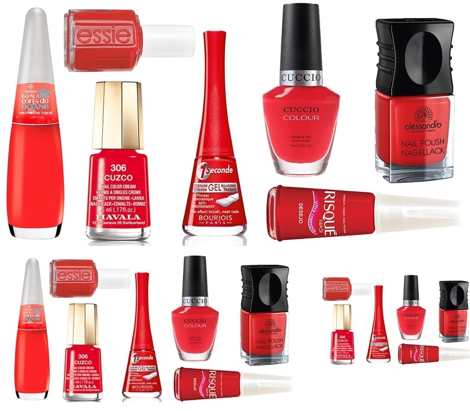 Guia de compras: esmaltes vermelhos abre - Divulgação/Montagem