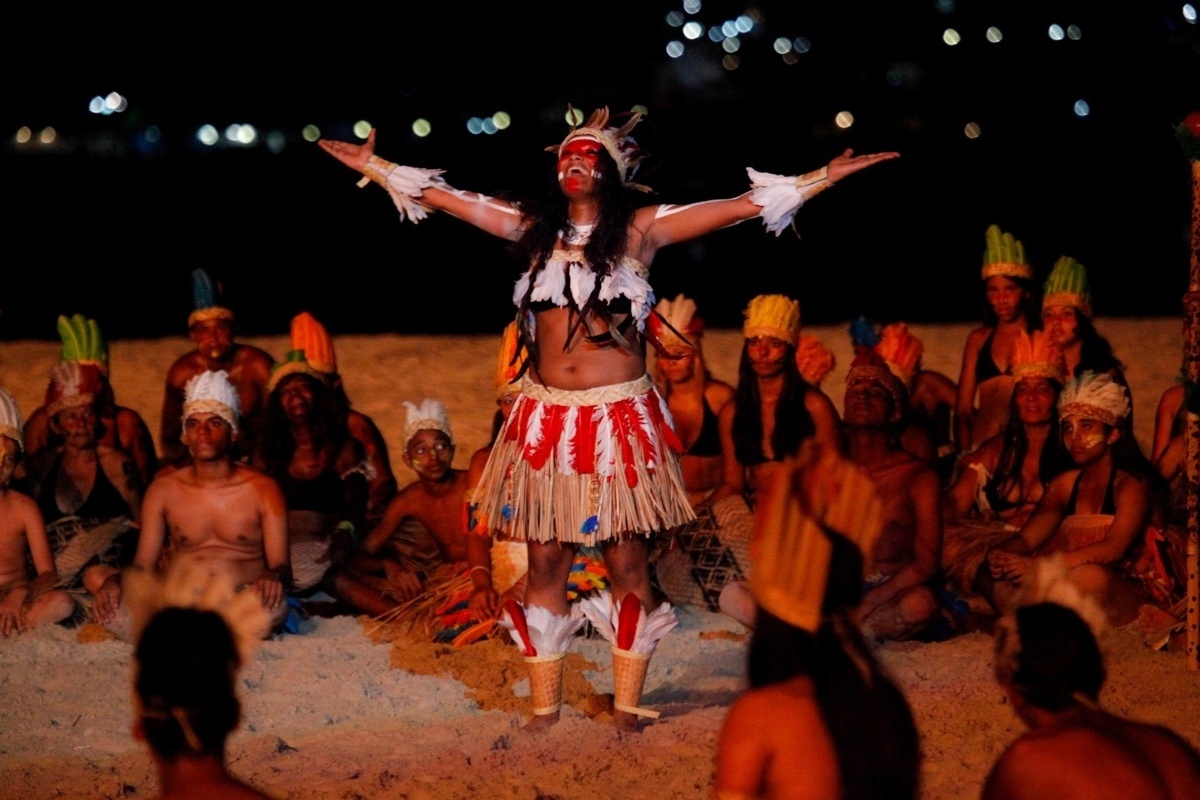 22.jan.2014 - 32ª encenação da Fundação de São Vicente, no litoral de São Paulo, contou com mais de mil atores e bailarinos e cinco mil espctadores - Marcos Ribas/Photo Rio News
