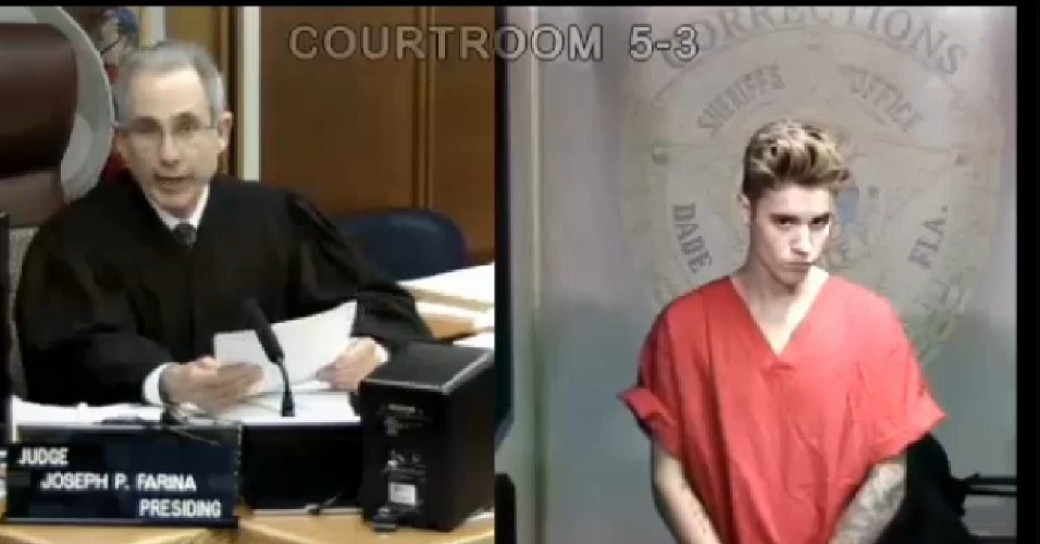 23.jan.2014 - Justin Bieber compareceu ao tribunal. Ele foi condenado a pagar fiança de US$ 2.500