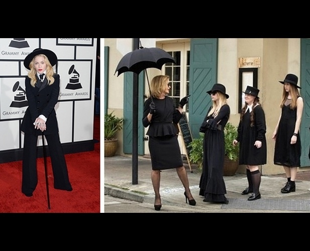 26.jan.2014 - Madonna aposta em terninho e chama a atenção em Grammy
