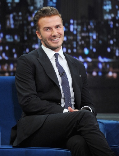 31.jan.2014 - O ex-jogador de futebol inglês David Beckham participa do programa 