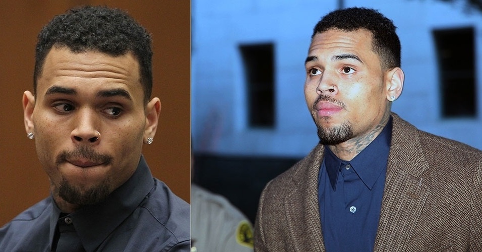 3.fev.2014 - O cantor de R&B Chris Brown comparece à audiência em tribunal em Los Angeles