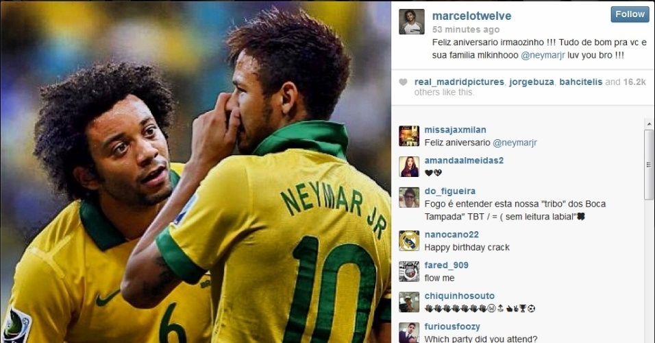 5.fev.2014 - Famosos parabenizam Neymar pelo aniversário e publicam fotos com o jogador