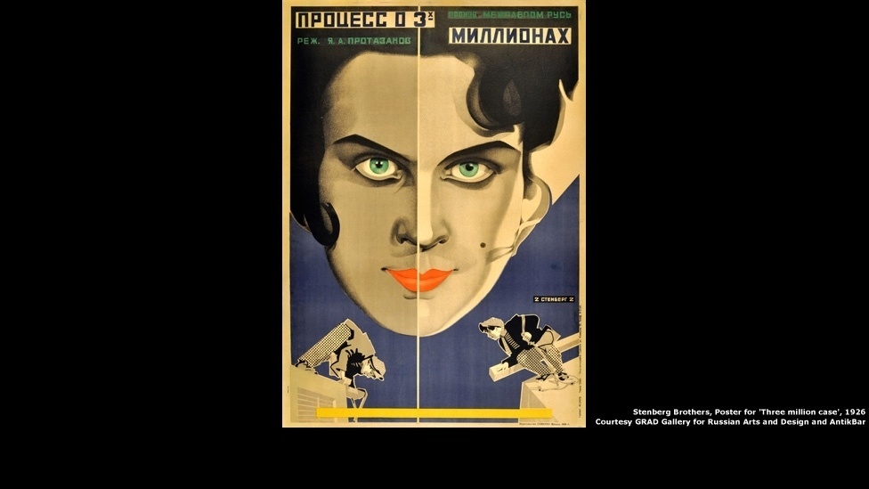 Irmãos Stenberg, cartaz para o filme "Three Million case", 1926 - GRAD (Gallery for Russian Arts and Desig)/Divulgação