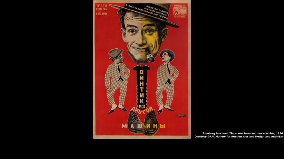 Irmãos Stenberg, cartaz para 'The Screw from Another Machine', 1926 - GRAD (Gallery for Russian Arts and Desig)/Divulgação