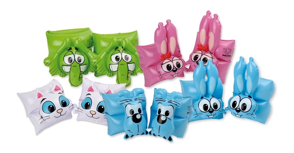 Boias de braço Turma da Mônica Pets, da marca Mor. Pontos de venda no site da marca (www.mor.com.br). Preço sob consulta - Divulgação