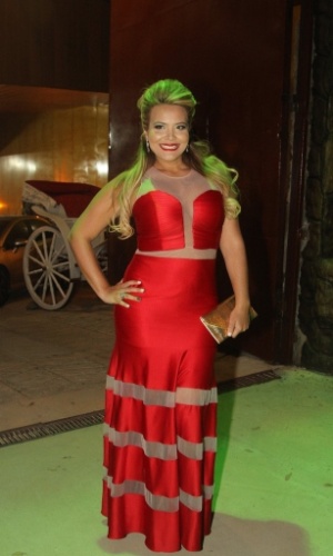 10.fev.2014 - Geisy Arruda marca presença na festa de aniversário de Cauby Peixoto, no Buffet Monte Castello, em São Paulo