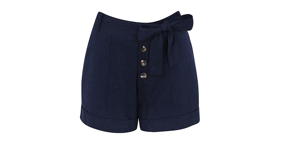 Short de linho com faixa na cintura; R$ 79,90, na Renner (www.lojasrenner.com.br). Preço pesquisado em fevereiro de 2014 e sujeito a alterações - Divulgação