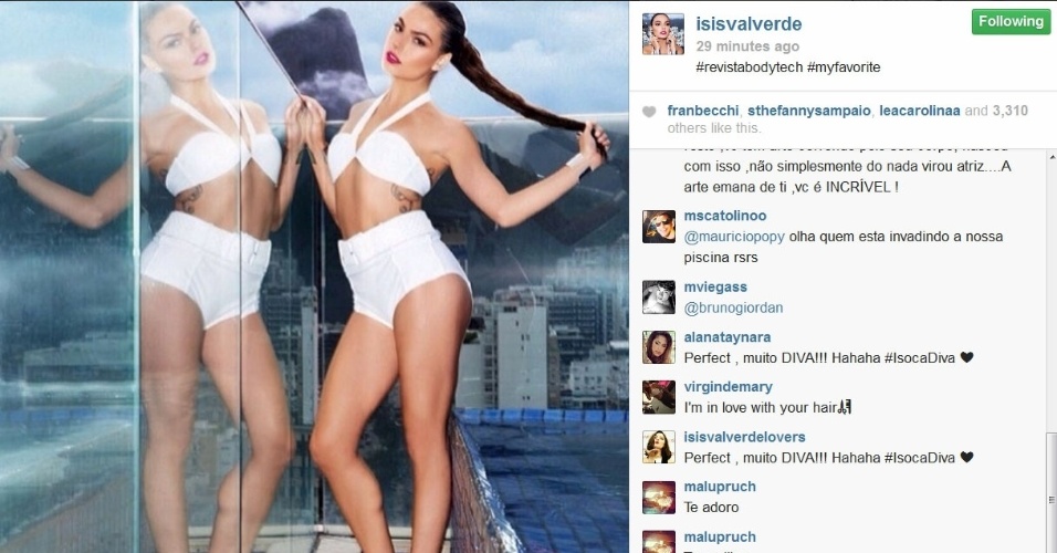 Após vídeo de Grazi Massafera, Isis Valverde usa Instagram para publicar foto sua em ensaio para revista