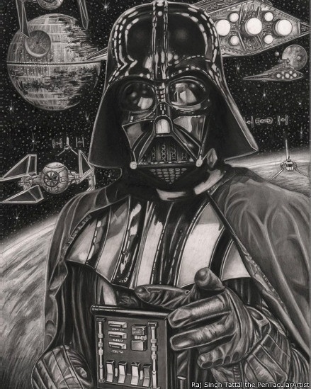 Darth Vader desenhado pelo britânico Raj Singh Tattal, diagnosticado com Síndrome de Asperger - Raj Singh Tattal/The PenTacular Artist