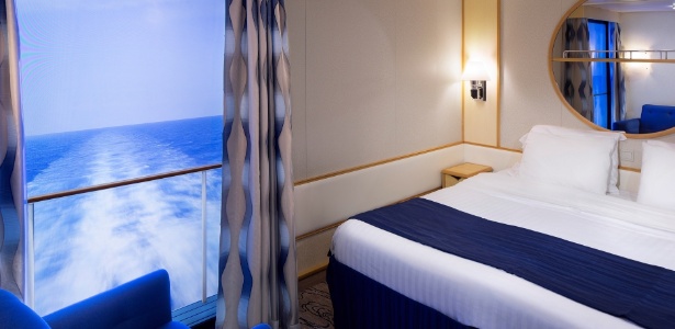 Varandas virtuais em cabines internas prometem ser a grande atração do Navigator of the Seas - Divulgação/Royal Caribbean