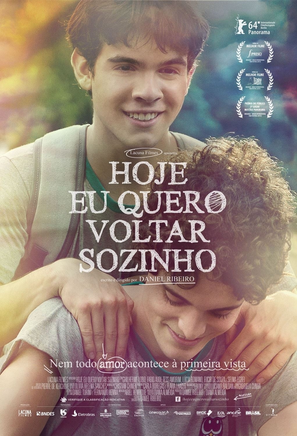 Pôster do filme "Hoje Eu Quero Voltar Sozinho", de Daniel Ribeiro - Divulgação