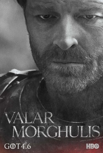 Iain Glen como Jorah Mormont no poster da quarta temporada da série "Game of Thrones" com o slogan Valar Morghulis, que significa - "Todos os homens deve morrer". A nova temporada deve estrear em 6 de abril