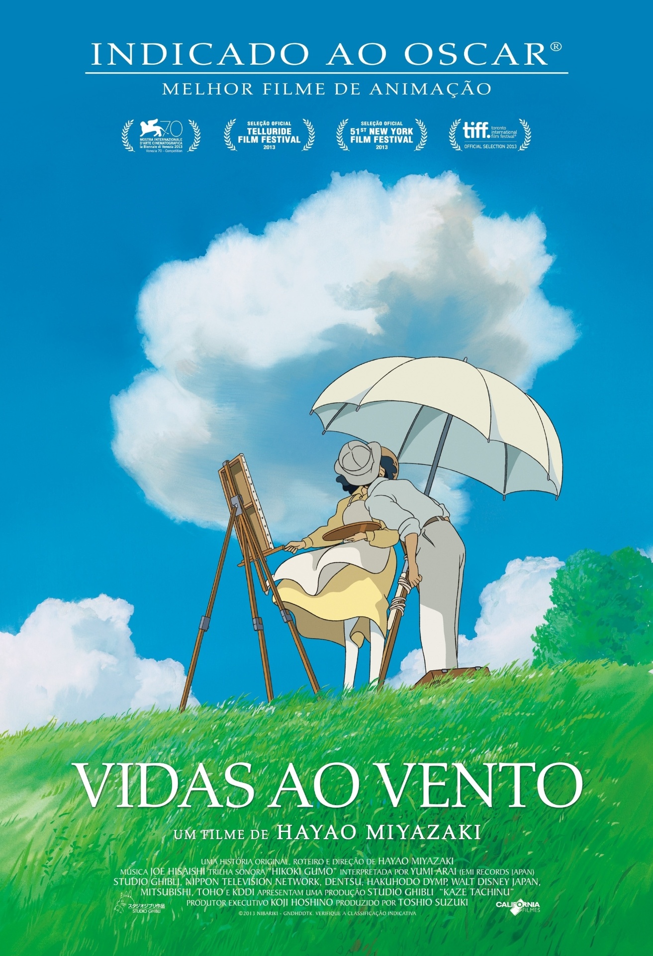 Cartaz da animação "Vidas ao Vento", de Hayao Miyazaki - Divulgação/Califórnia Filmes