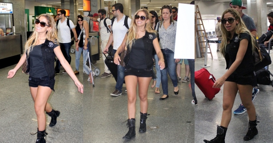 Anitta desembarca no aeroporto internacional do RJ com cabelo loiro e novo visual