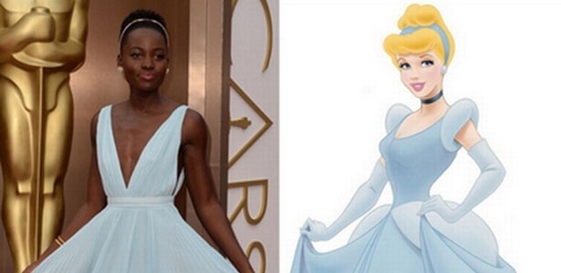 No Twitter, fãs comparam vestido de Lupita é comparado ao da princesa Cinderela