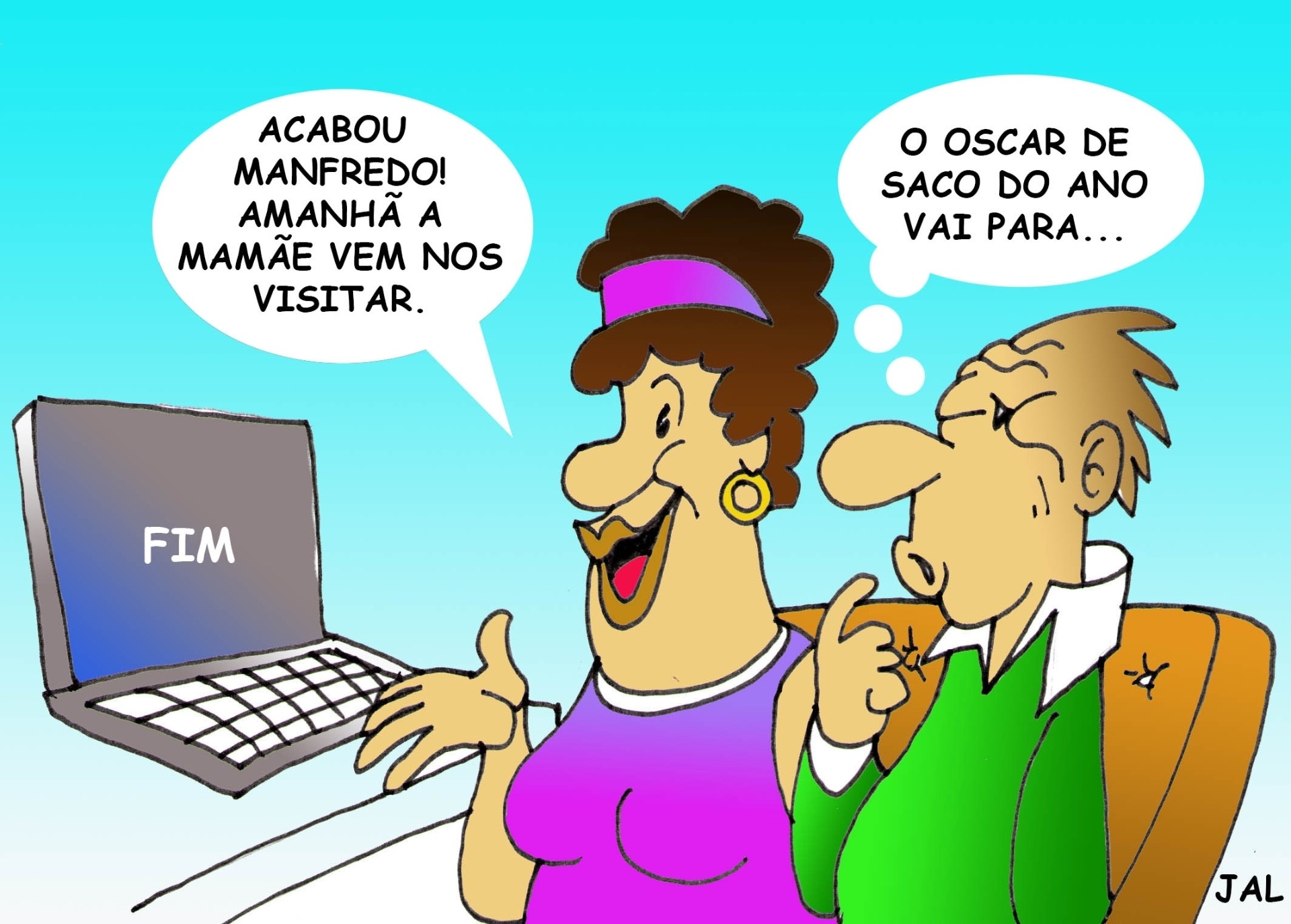 Manfrida comemora o fim da cerimônia do Oscar; Manfredo nem tanto assim... - Morettini e Jal/UOL