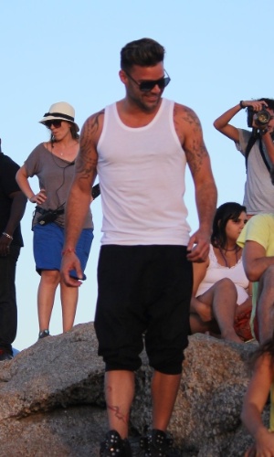 11.mar.2014 - Ricky Martin visitou a Pedra do Arpoador,  localizada na zona sul do Rio