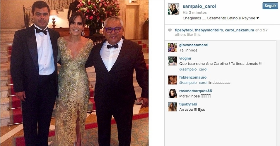 12.mar.2014 - A promoter Carol Sampaio divulgou em seu Instagram uma imagem pronta para o casamento de Latino e Rayanne Morais
