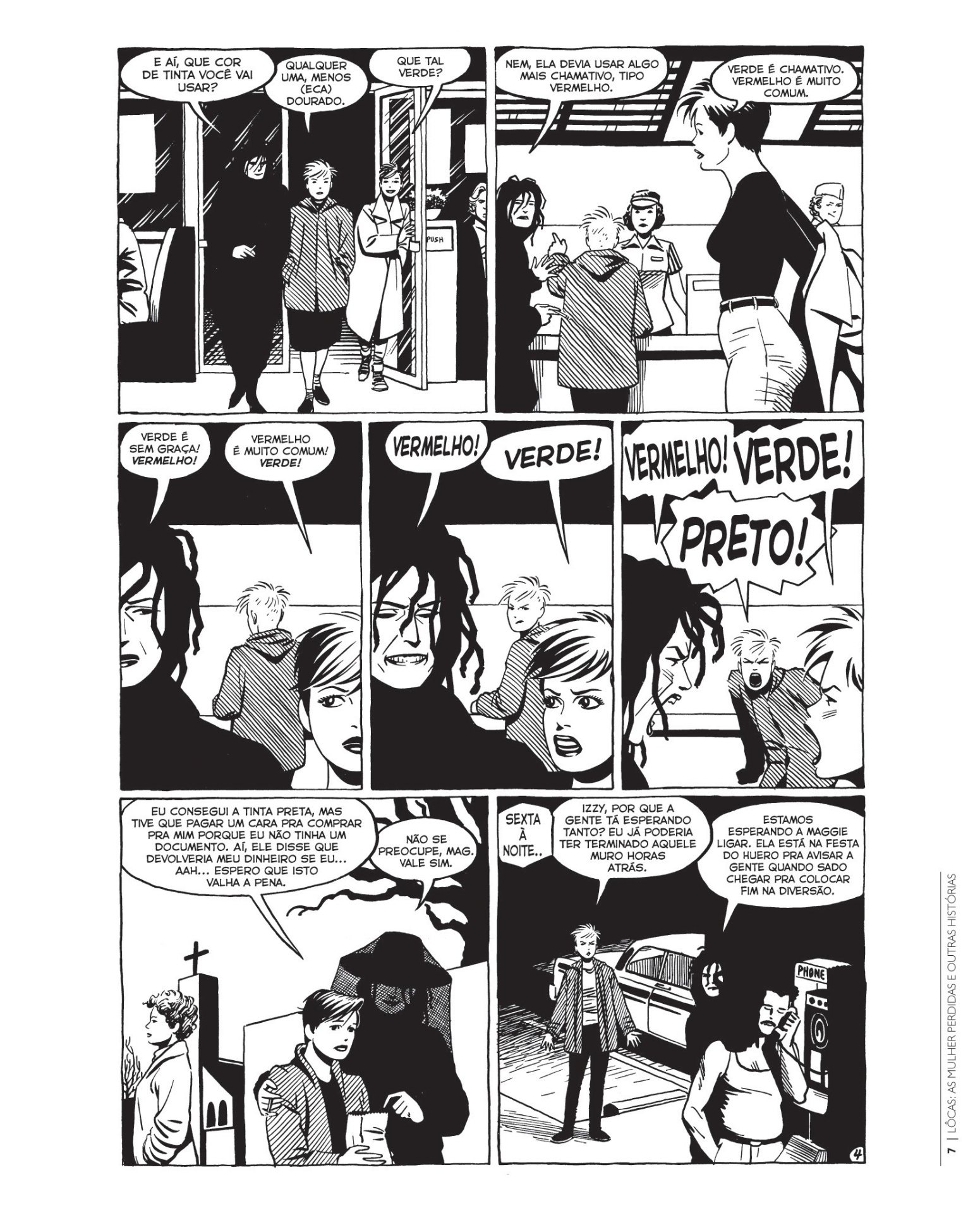 Página da HQ "Lôcas", de Jaime Hernandez - Divulgação/Gal Editora